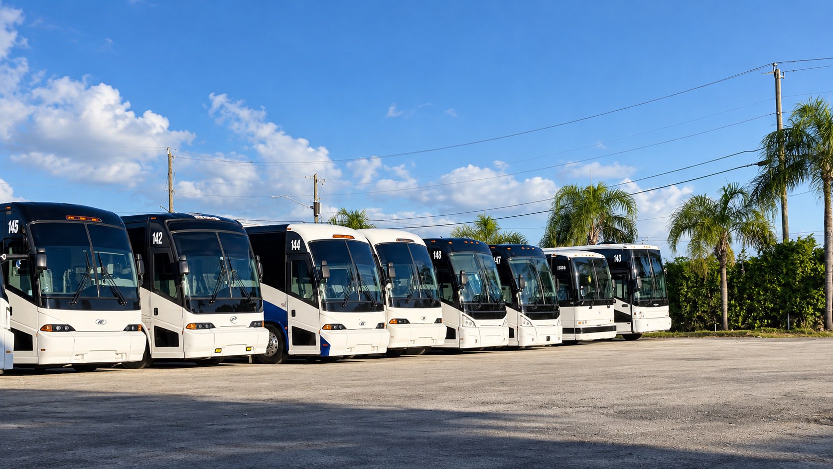 Line of JGT motorcoaches